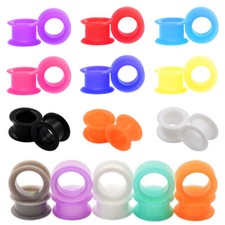 2pc Thick Silicone Ear Plug Round Edge Flesh Tunnel Stretcher - BUY 2 GET 1 FREE