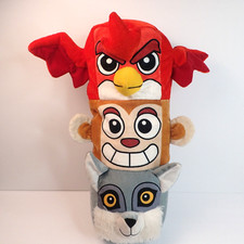 Angry Birds Totem Pole Stuffed Animal Plush Toy 17" Bird Monkey Wolf