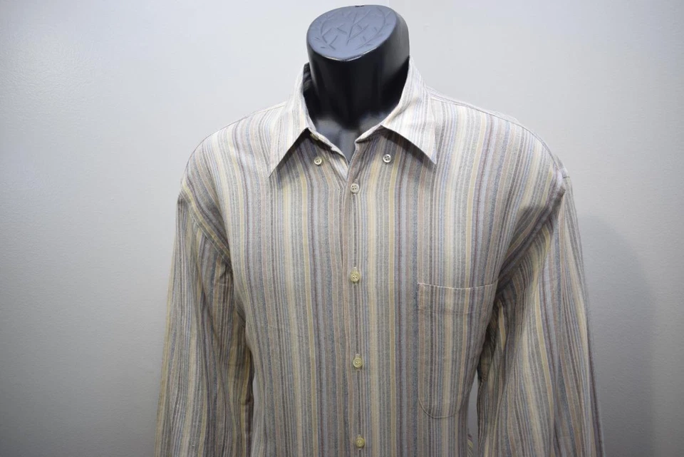 Camisa de vestir de colección St Croix manga larga a rayas para hombre talla grande Foto 3 de 4