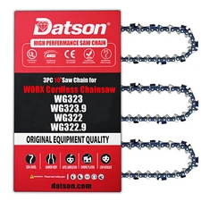 3pcs 10'' Chainsaw Chain For WORX: WG322,WG322.9,WG323, WG323.9,3/8 LP.043 40DL 