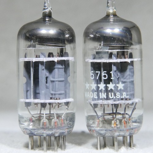 Matched Pair GE 5751/12AX7/ECC83 Triple Mica O-Getter USA Very Strong - Picture 3 of 16