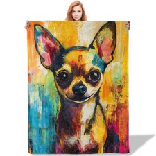 Chihuahua Throw Blanket 50x60, Dog Theme Blankets for Living Room Decor, Soft...