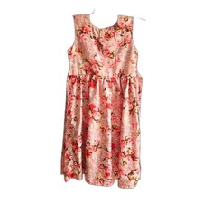 Lovely Pink Floral Sleeveless A-Line Dress - Girls/Junior Size