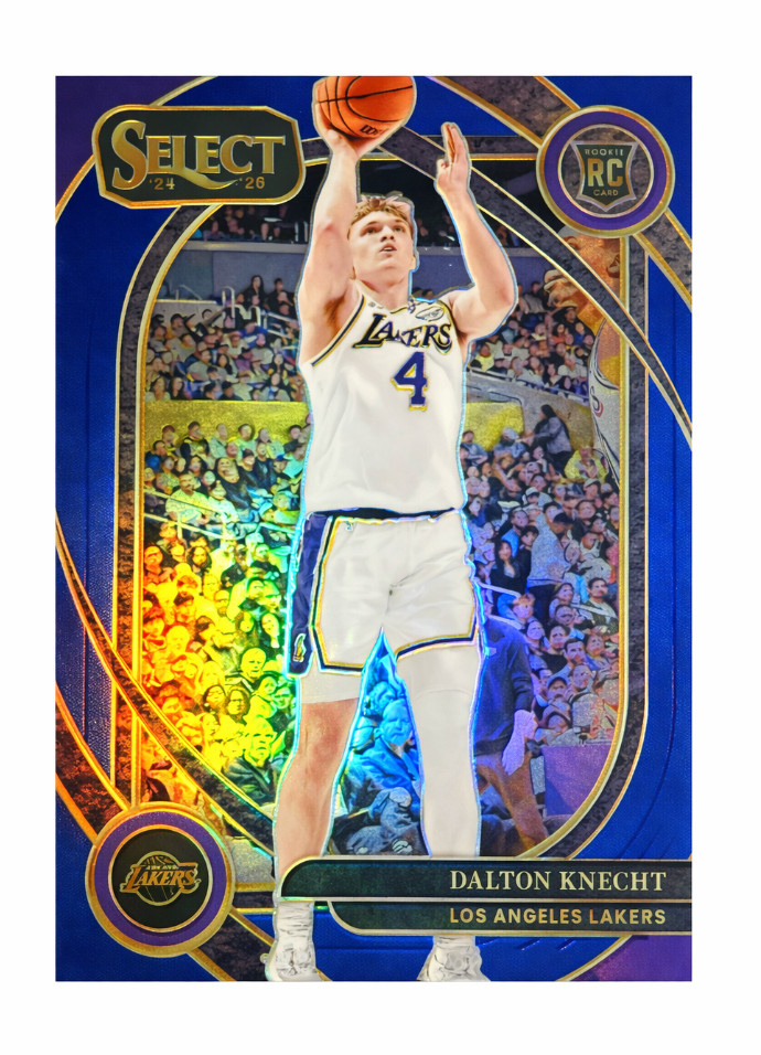 2024-25 Panini Select Dalton Knecht RC #276 Blue Prizm Courtside Rainbow Foil La