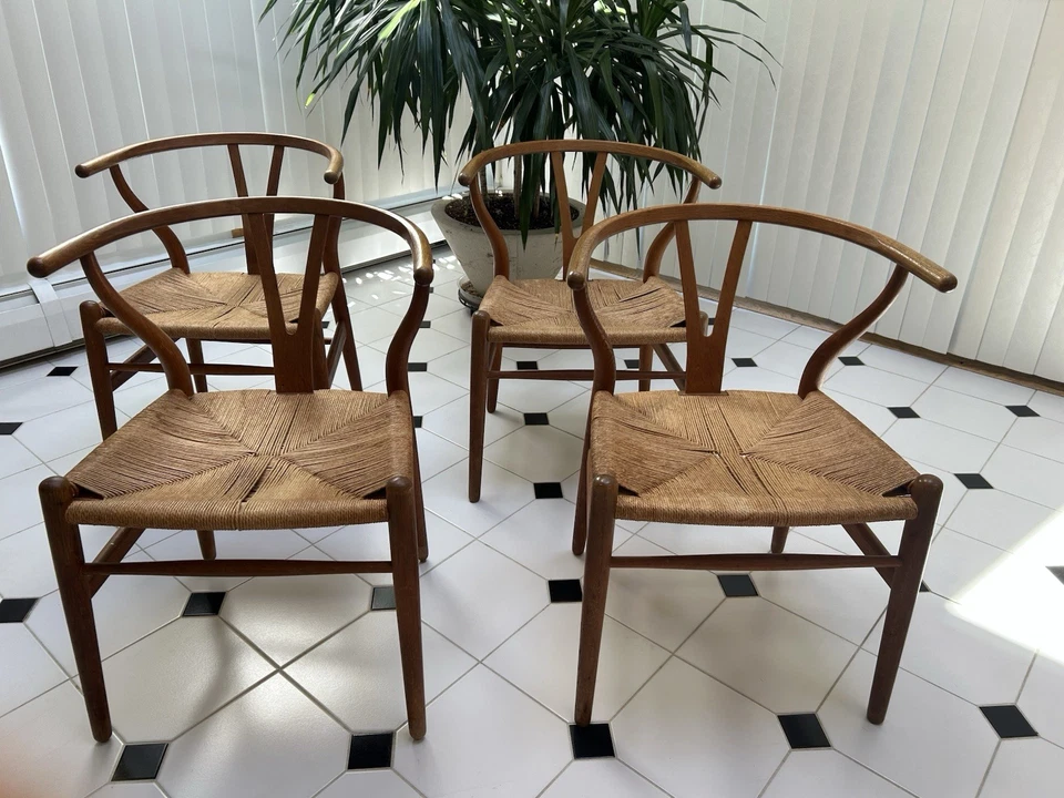 Набор из 4 оригинальных стульев Carl Hansen Hans Wagner Wishbone 1960-е - Изображение 2 из 4