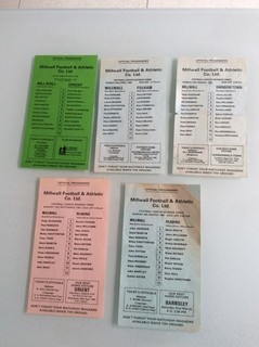 5 X MILLWALL SINGLE SHEET HOMES FROM 1981 1984 SUNDAY LEAGUE GAMES