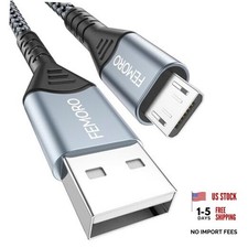 Micro USB Cable 6ft 480Mbps Data Transfer 12W Charging, USB A to MicroUSB