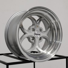 One 16x8 Klutch Sl2 4x100 15 Silver Machined Lip Wheel Rim 73.1 Sl02168040015s