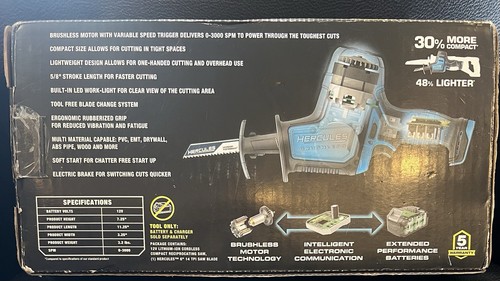 Hercules HDB79B 12V Brushless Cordless Compact Reciprocating Saw - Tool Only - Picture 2 of 2