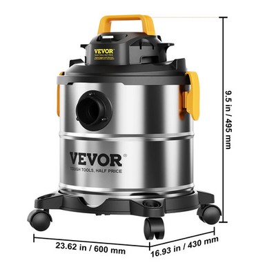 SucceBuy Stainless Steel Wet Dry Shop Vacuum Wet Dry Vac Powerful Suction Small