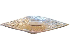 Antique Sterling Silver Tatting Shuttle Floral Repousse Victorian Era Lace Tool