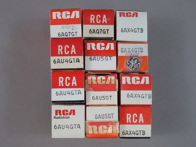 NOS - LOT of (12) Vintage RCA Vacuum Electron Tube 6AQ7GT 6AU5GT 6AX4GTB