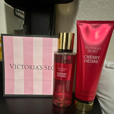 Victoria's Secret Cherry Desire Body Mist  Lotion Fragrance Set, Red