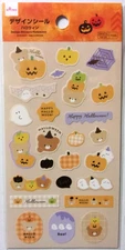 DAISO Happy Halloween Sticker Sheet Japan Bear Pumpkin Ghost