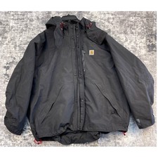 Carhartt Storm Defender Jacket Men 3XL Black Waterproof Rain Coat Workwear