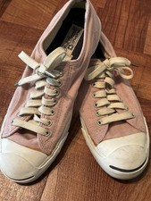 Converse Jack Purcell Pink Textile Low Top Sneakers Rubber Sole 2007 Vtg W9.5/M8