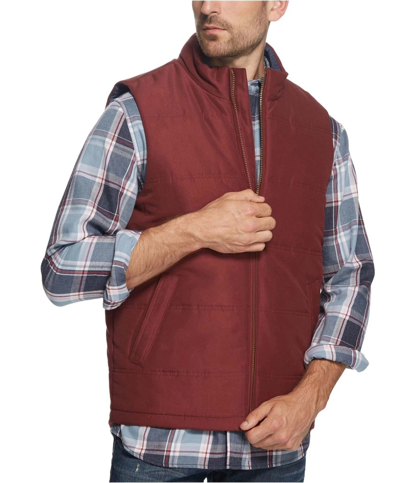 Weatherproof Mens Puffer Outerwear Vest, windsorwine, XL
