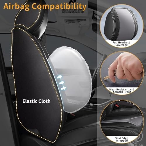 5 Seats Seat Covers Fit for Kia Sorento 2007-2023 2024 2025 Custom Breathable - Picture 5 of 8
