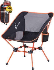 Camping Chairs, Lightweight Outdoor Chairs with 2 Side Pockets & Storage Bag, Fo