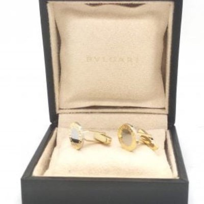 Bulgari Gold & Steel Cufflinks Diameter 17mm