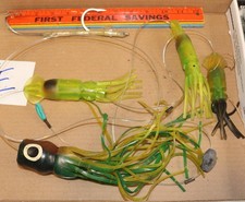 One Rigged Trolling Lure Line Weighted Teaser Squid Big Marlin Tuna   Lot 26-E
