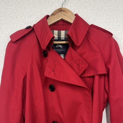Burberry London Trench Coat Nova check lining Size: 40 Red EX