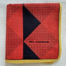 Vintage Red Handkerchief Cotton Black Geometric Triangle Men Pocket Square 17" P