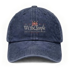 We The People 250 Years of Freedom Patriotic Casual Unisex Washed Baseball Cap