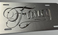 Custom Personalized Reflective Diamond Etched Silver License Plate Car Tag