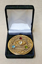 Vintage Beautiful Rhinestone Third Eye Charm Pin Brooch