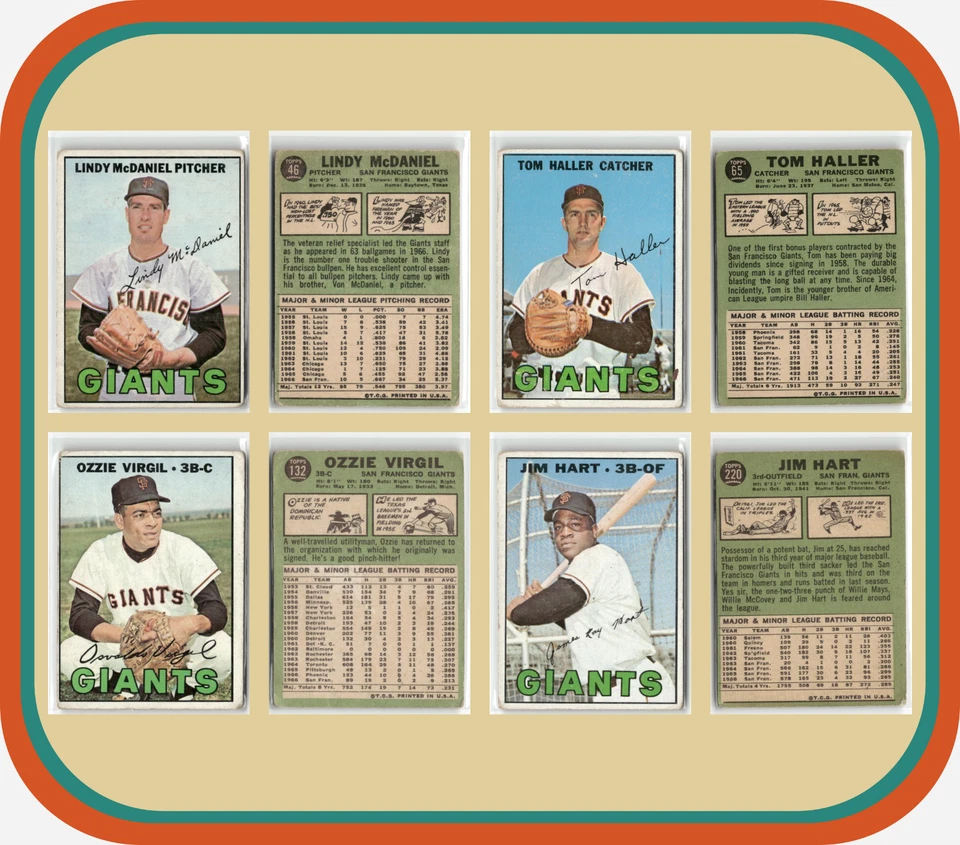Gigantes de San Francisco - Lote de 36 cartas Topps de colección - 1965-1972 - Linzy, McDaniel Foto 3 de 4