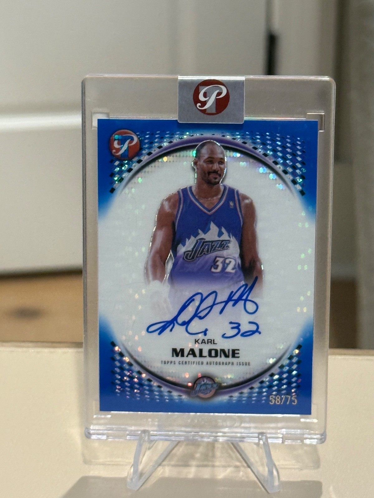2025-26 Topps Pristine Karl Malone Auto Blue /75 PA-KM Utah Jazz 38/75