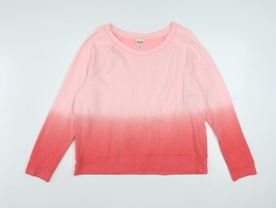 Mossimo Damen Langarm-Sweatshirt rosa ombre Rundhals XL