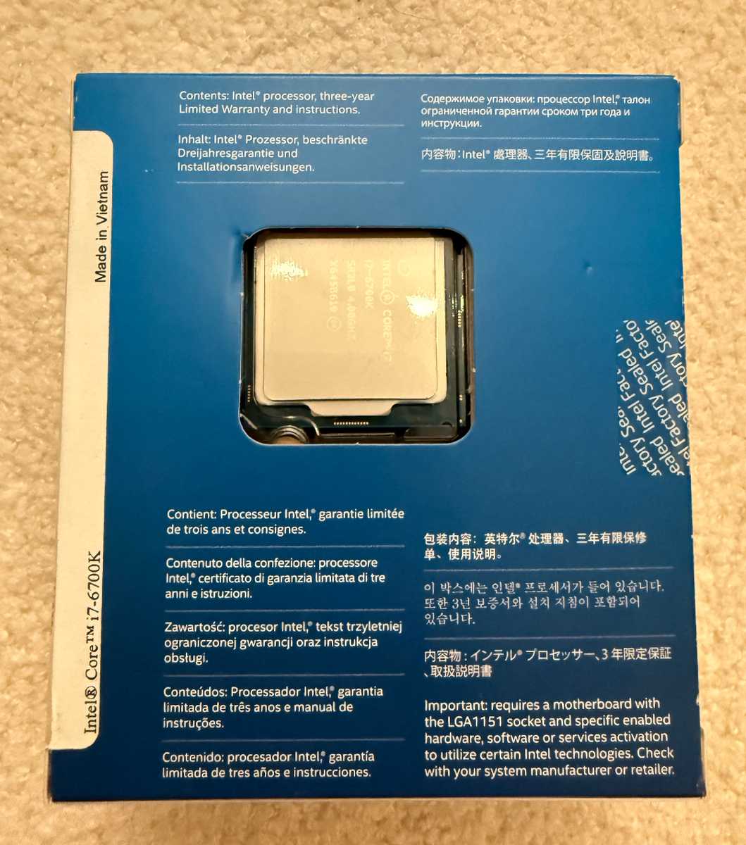 Intel Core i7-6700K 4.0 GHz Quad-Core (BX80662I76700K) Processor
