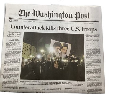 NEW The Washington Post NEWSPAPER US ISREAL ATTACK IRAN March 2 2026