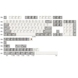 Profil de cerise Retro White Grey Mac Style Dye Subs PBT Jeu de touches