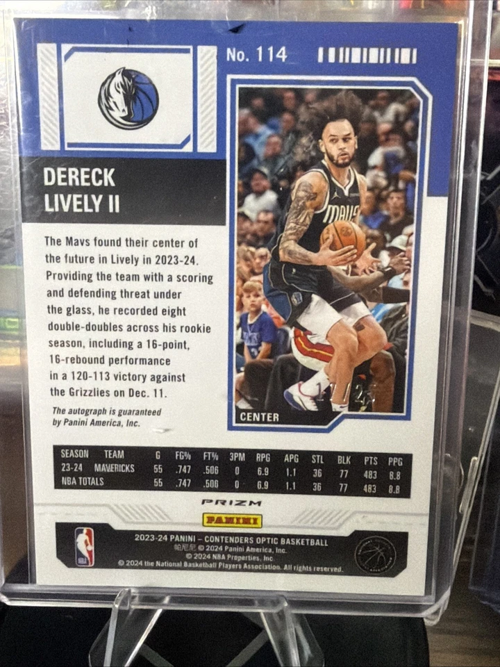 2023 PANINI CONTENDERS OPTIC 114 DERECK LIVELY II AUTOGRAPH-ORANGE /25 - Image 2 of 3