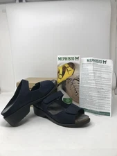 Mephisto Women’s Size 7.5 US dark blue Flat Strapped Suede Comfort Sandel