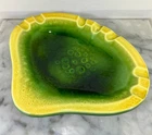 Vintage HULL Pottery Green ASHTRAY USA Abstract Large MCM  13” Long
