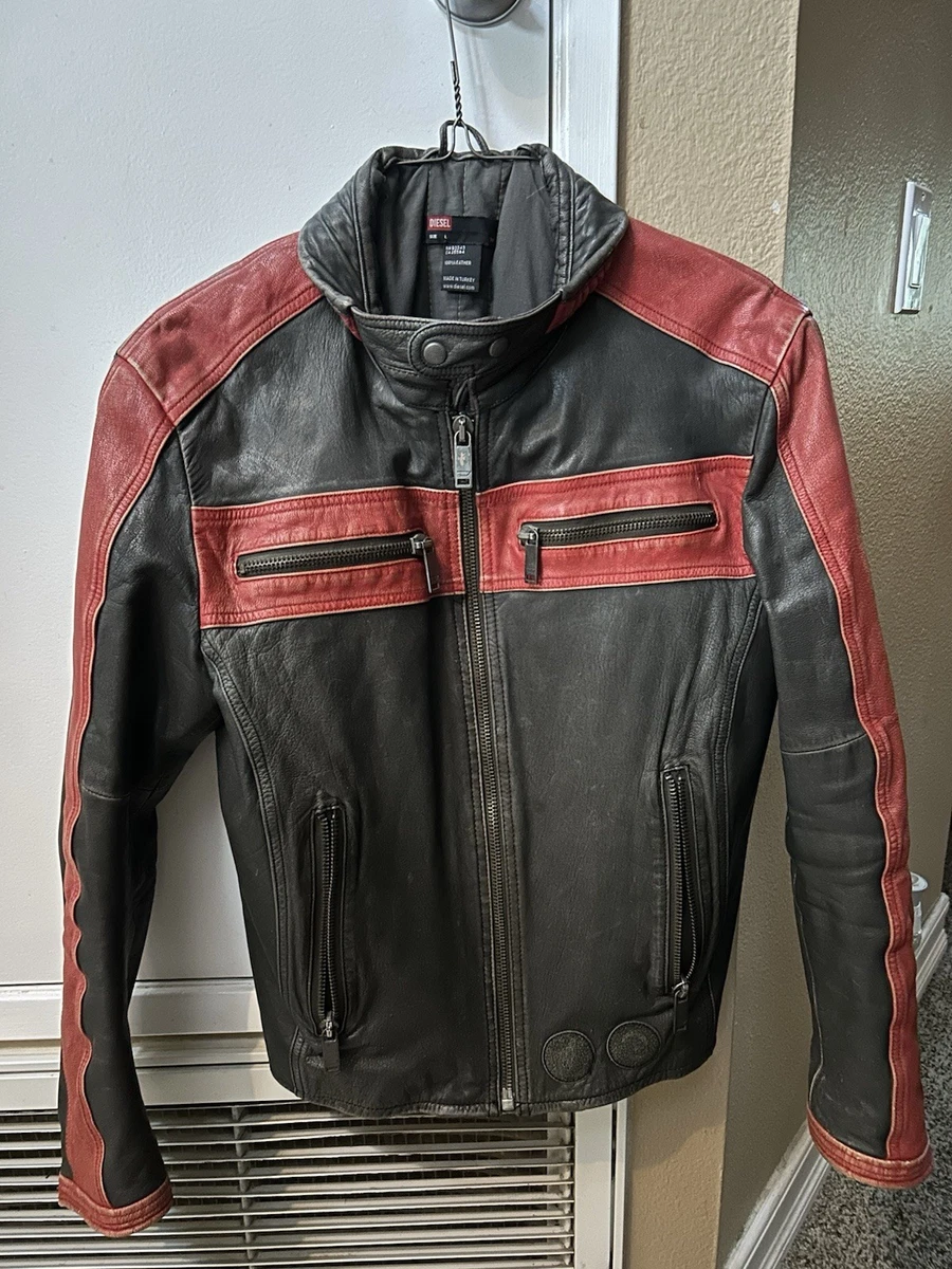 【希少品】Y2K Diesel Leather BikerJacket Sサイズ Diesel Leather Outer Shell Red Coats, Jackets & Vests for Men for
