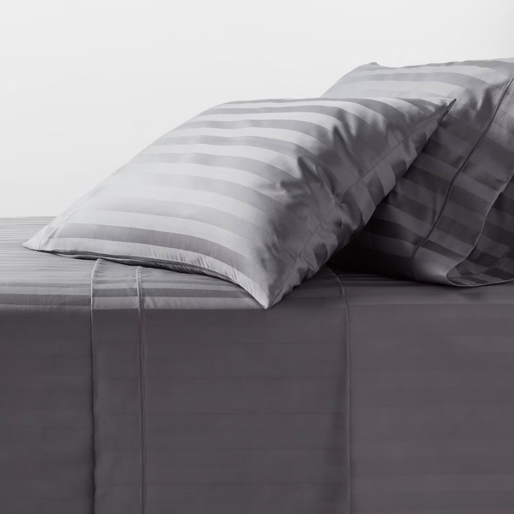 TwinTwin XL 800 Thread Count Hotel Collection Sheet Set Damask Dark Gray 6090₽