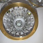 Vintage Czech Bohemia Hand Cut Crystal Champagne Glasses gold rim Set of 4 — photo 4