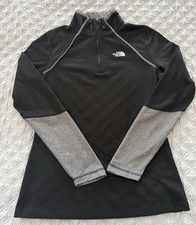 The North Face 1/4 Zip Pullover Jacket Womens Size Small Black Gray Athletic Top