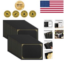 Professional Black Certificate Holders 30 Pack - Heavy Duty for 8.5x11 Awards