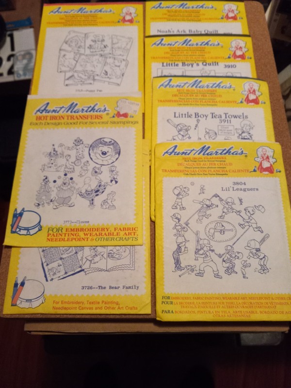 aunt martha's hot iron transfers lot of 7