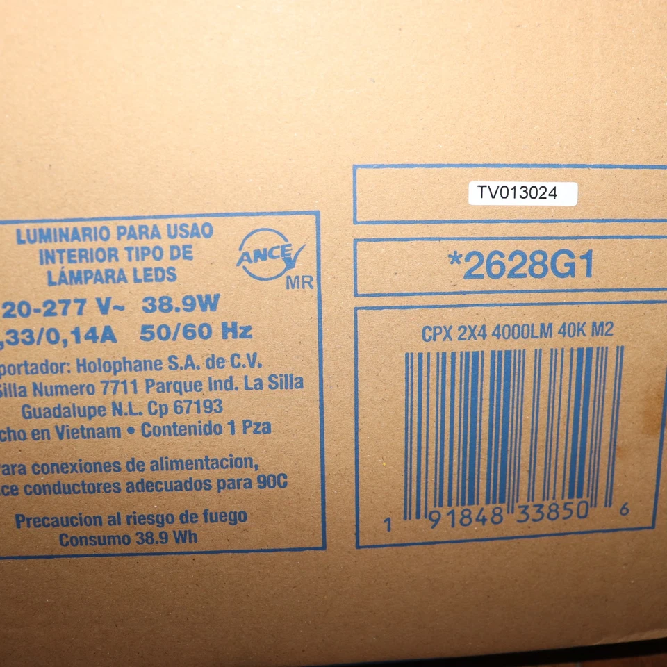 Lithonia Lighting LED Flat Panel 120/277V AC 4000K 2' x 4' -Crack In Shade/Cover - Image 2 of 4