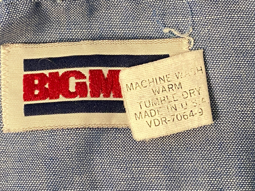 Vtg BIG MAC Shirt Men's L Blue Chambray Embroidered Native Petroglyphs USA Made - Picture 9 of 13