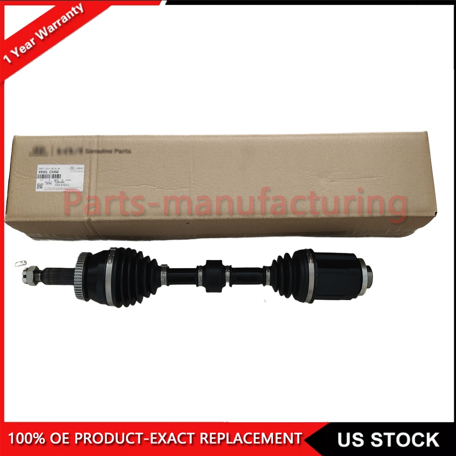 OEM For 16-18 Kia Sorento 3.3L FRONT RIGHT PASSENCER SIDE AXLE SHAFT 49501-C5450