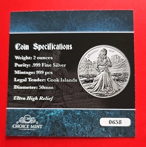 2016 $10 Guinevere - Legends Of Camelot High Relief 2oz Silver Coin - Bild 6 von 6
