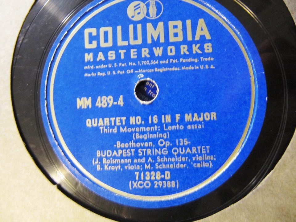 BUDAPEST STRING Quartet Beethoven Quartet No 16 F Minor Op 135 COLUMBIA M-489 - Image 4 of 4
